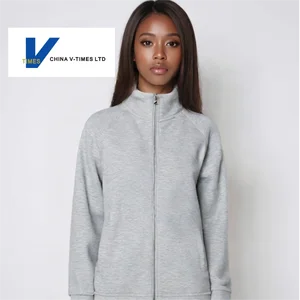 China V-Times Women's New American Retro Sweatshirt Soft Delicate Zipper Stand Collar Jacket Front Airy Loose Fit Autumn