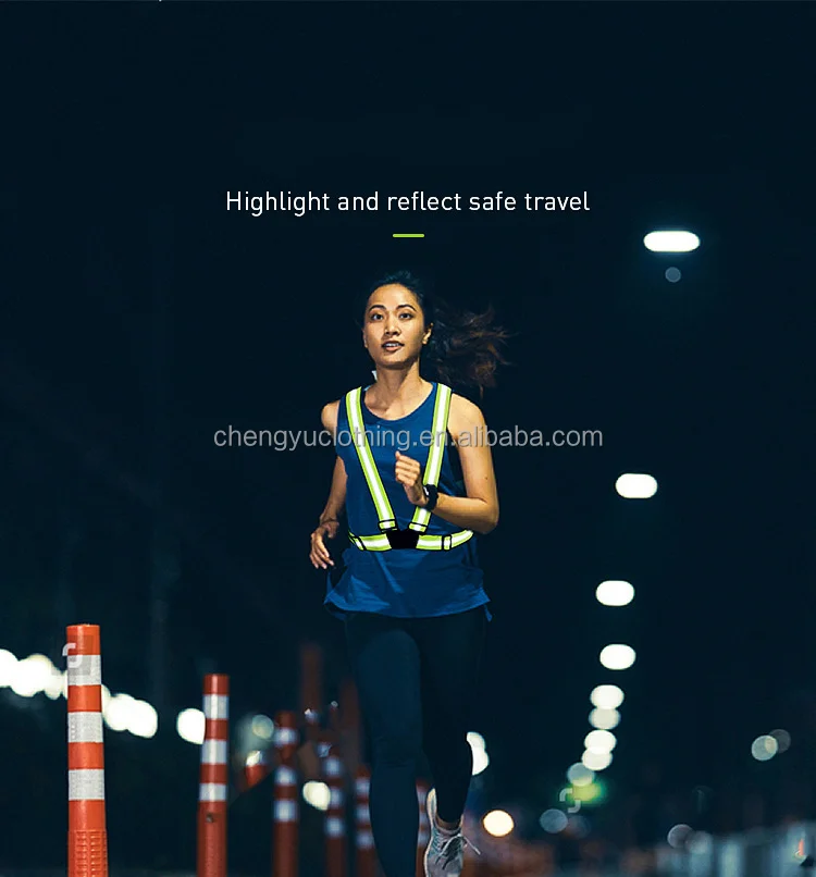 Elastic Strap Reflective Strap Adjustable Night Safety Cycling Vest Running Vest Reflective Vest Mot