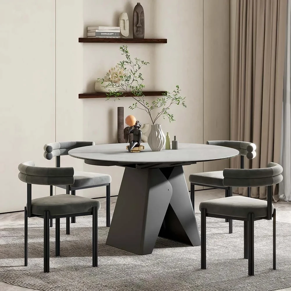 Round Extendable Dining Room Table Modern Functional