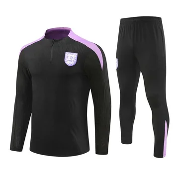 Unisex Custom Half Zipper Sports Top Pants Set Adult Football Training Suit for Outdoor Soccer Long Sleeved Half Zipper Wear