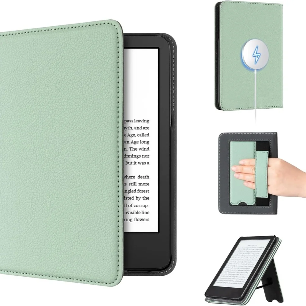 Funda de Carga Inalámbrica para Kindle 2024 y 2022 (11ª Generación) con Soporte de Muñeca y Función de Sueño/Despertar Automático de Magsafe de Laudtec