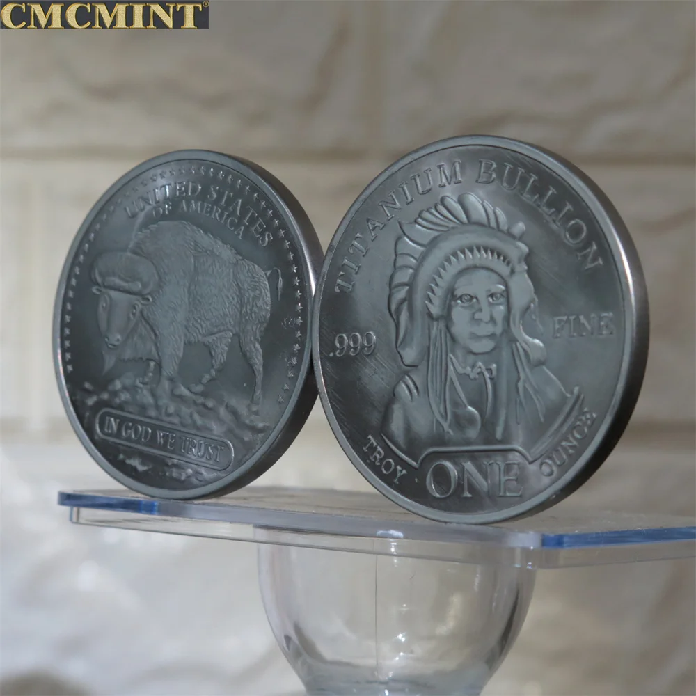 For Sale Titanium Challenge Coin 1 Oz Titanium Indian Head Buffalo B2 Round Coins