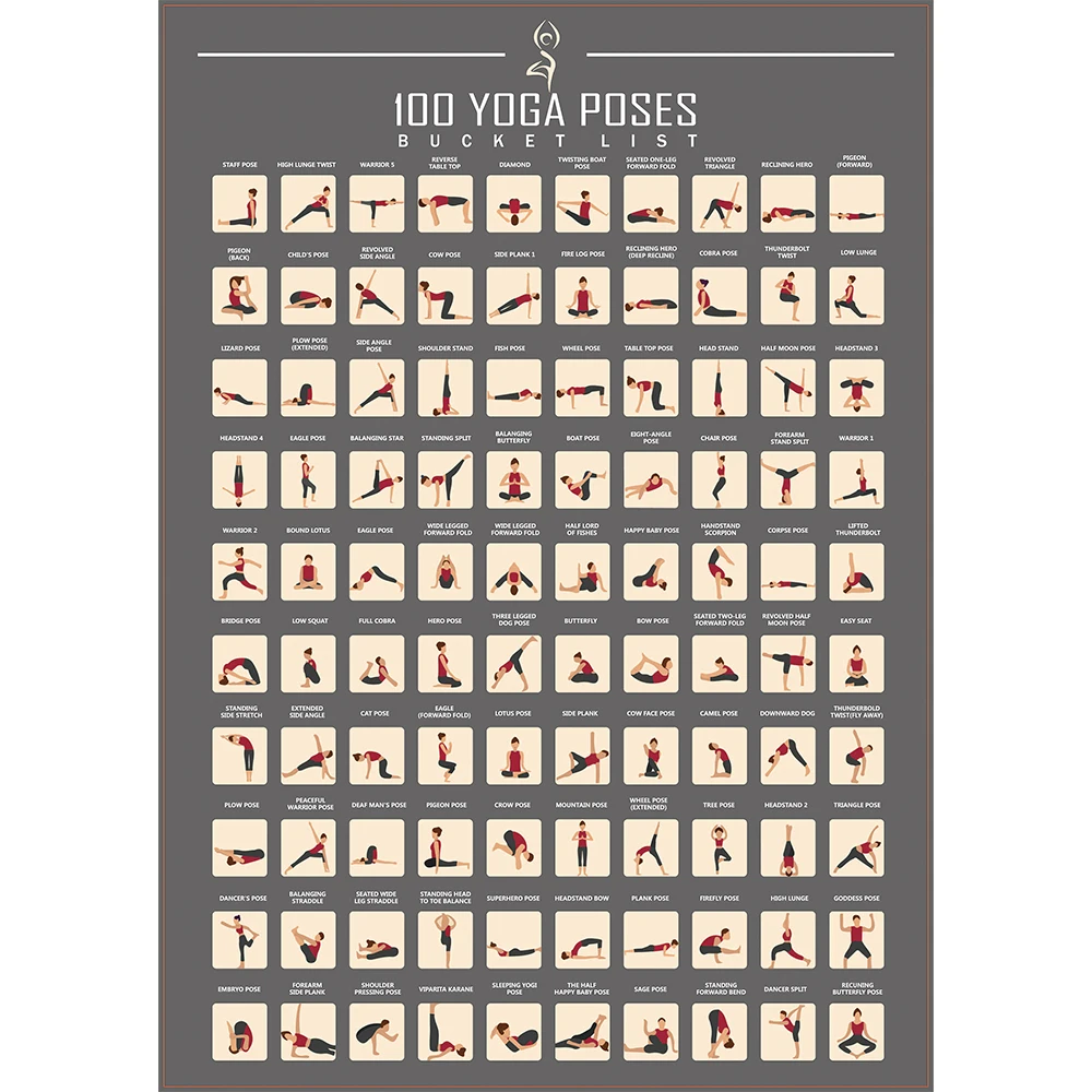 100 Yoga Poses Bucket List Scratch Poster : Amazon.in: Home & Kitchen