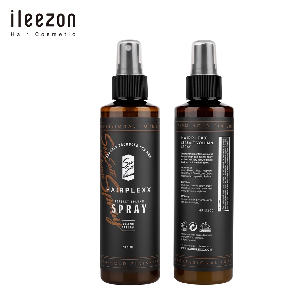 Private Label Texturizing Sea Salt Volume Spray for Men Light Hold 200ml