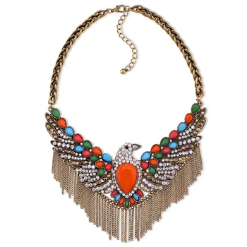 KAYMEN New Arrival Vintage Eagle Style Necklace Fashion Alloy with Antique Gold Plating Statement Choker Necklace Jewelry