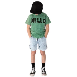 Manual Printing Letters Boy's t Shirt Bulk Wholesale Kids Clothing Boys t Shirt