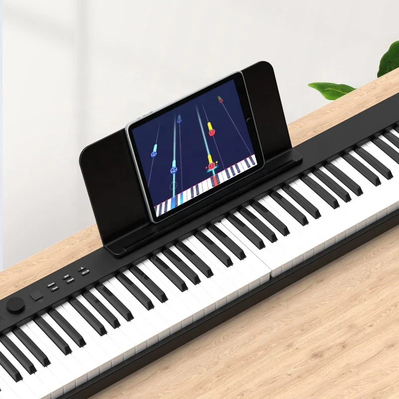 Konix 88 Keys Foldable Electric Piano Keyboard Portable Digital Piano Touch Sensitive Keys Folding Piano with Battery