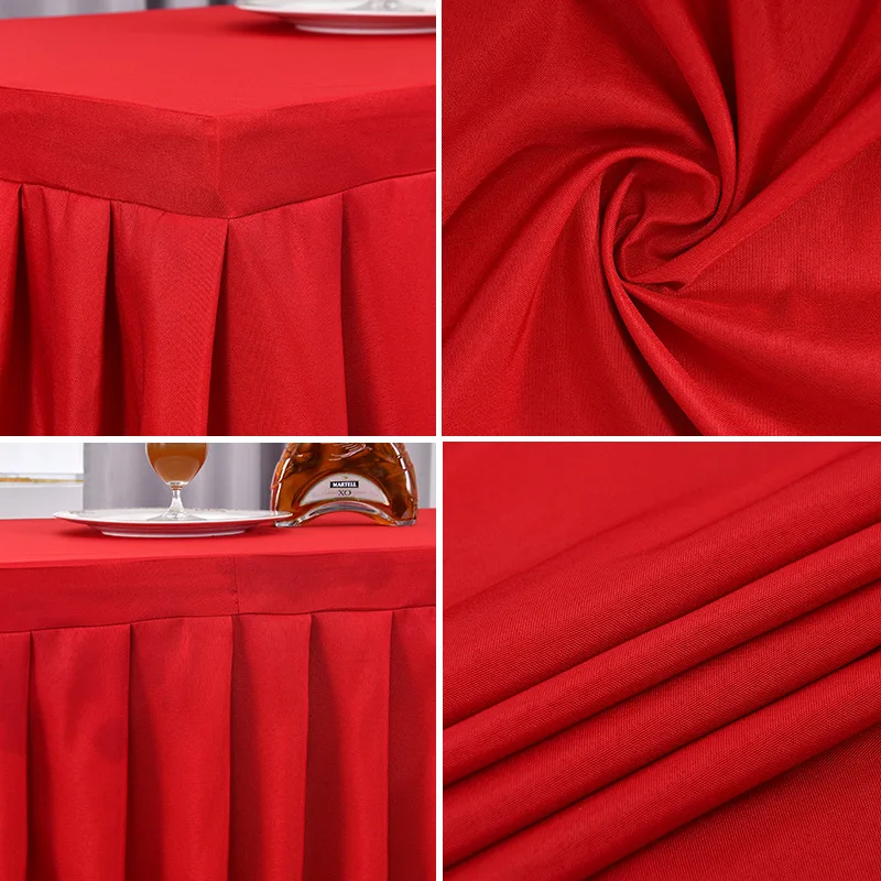 Wholesale Table Skirting Cloth Solid Color Buffet Table Skirt Rectangular Skirt Table Cloth//Custom Table Covers With Skirt