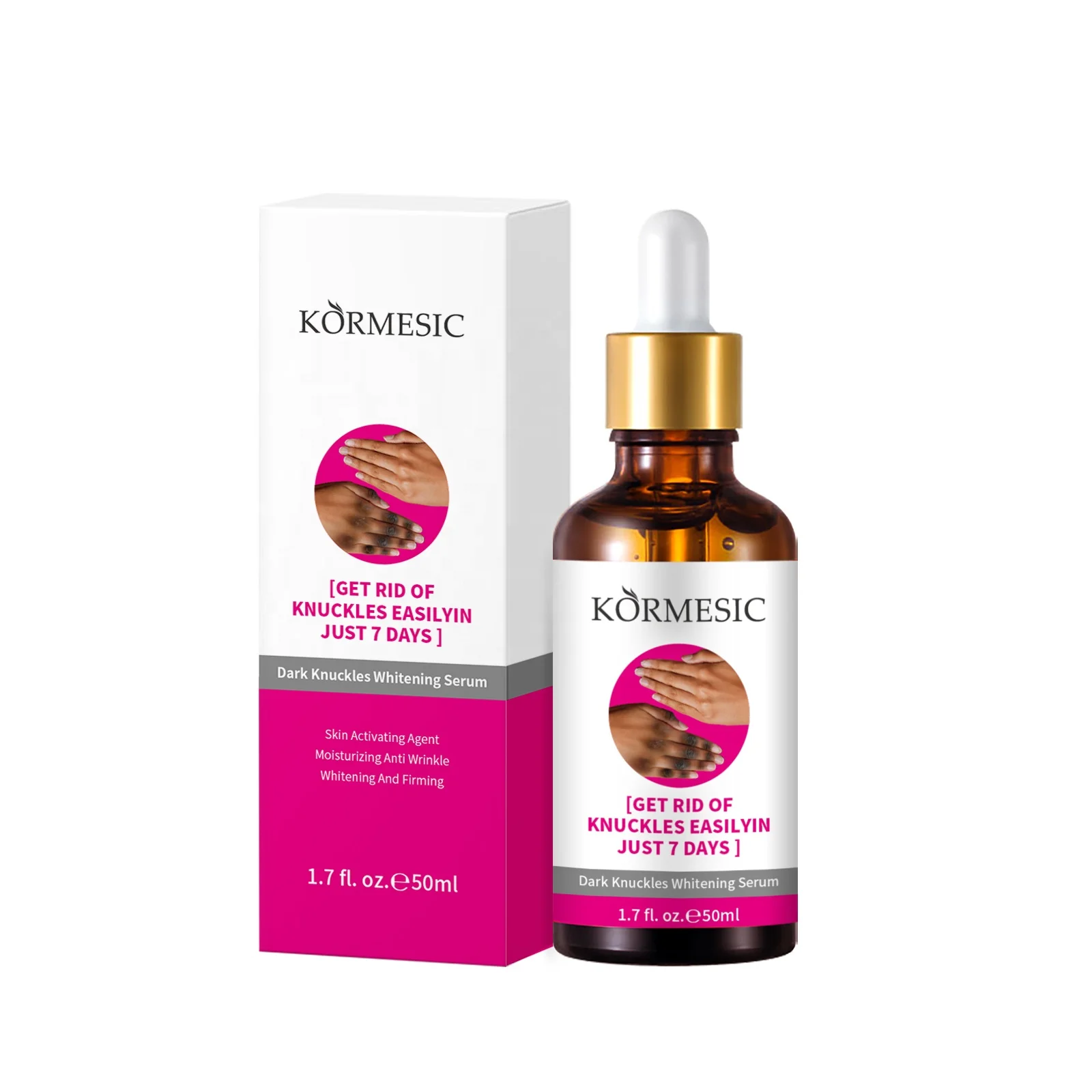 OEM KORMESIC Private Label Dark Knuckles Fast Whitening Serum Hand Knuckle Elbows Knee Intense Stains Remover Serum