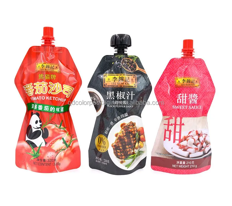 Drink Water Plastic Bag Packaging Water Juice Liquid Packaging Printed  Spout Pouch