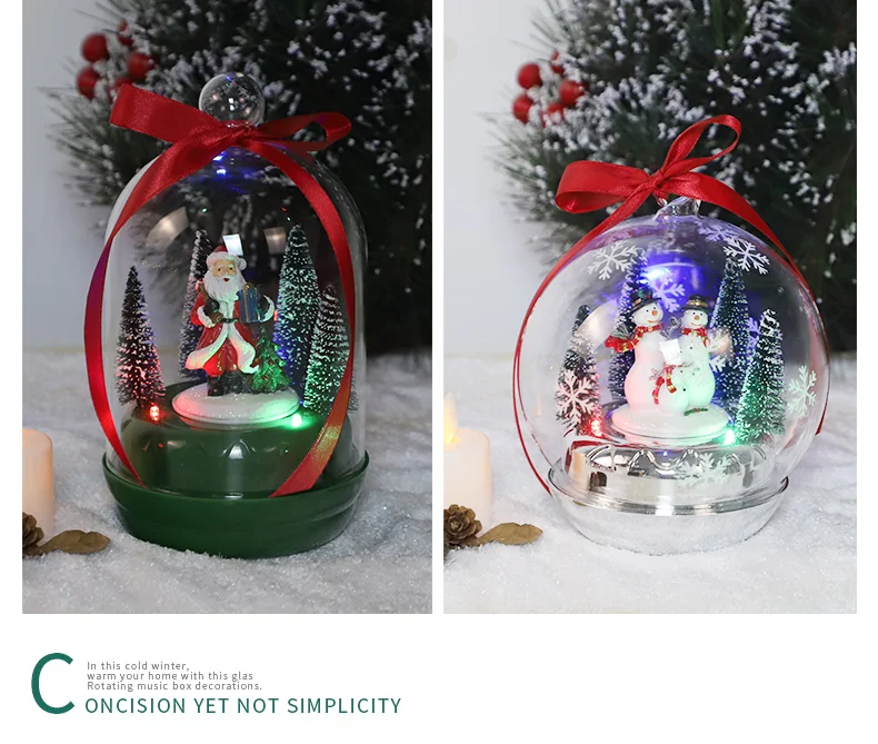 Hot selling Customized Rotating Music Box For Crafts Gifts Christmas decor table Santa Claus ornaments manufacture