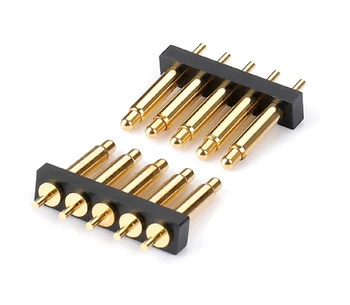 Custom 2.54mm Pitch Male 5 Pin PCB Connector Spring Loaded Pogo pin Connector dip type