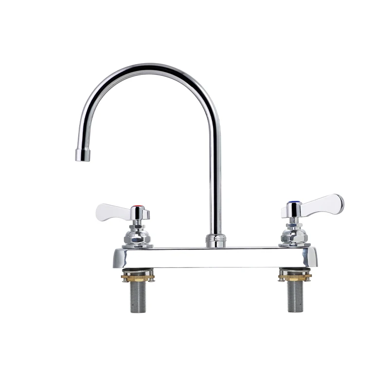 Commercial Kitchen Faucets Modern Design Dual Handle Brass Kitchen Faucet Tap for Hotel Kitchen and Bathroom Use manufacture