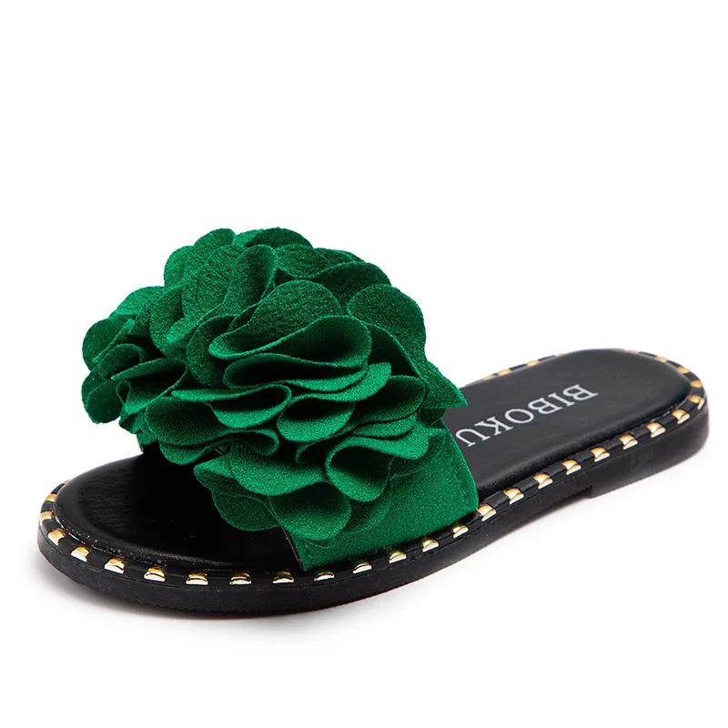 Fur Slippers for Women Flower Slides – pack summer
