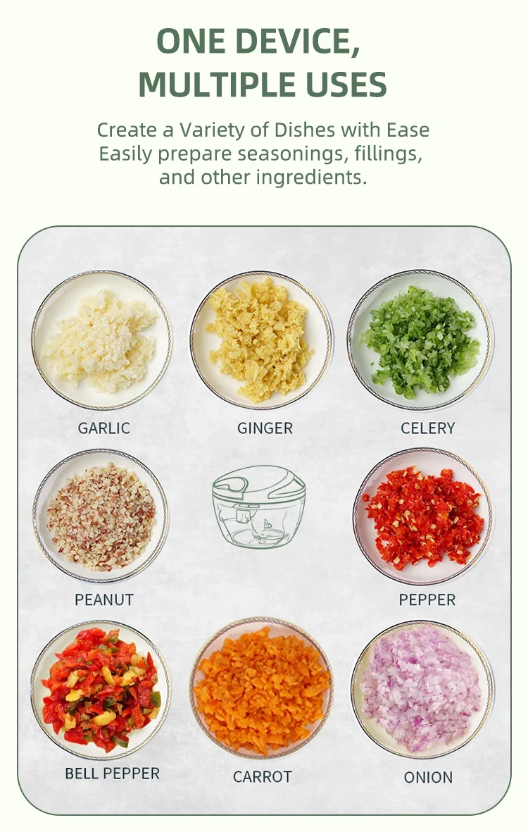 Mini Cordless Hand Pull Food Processor Salad Tool Adjustable High Speed Vegetable Chopper Garlic Cutter_voghion.com