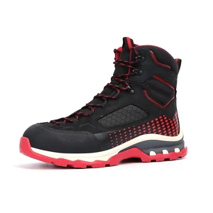 JIANKUN High Cut Safety Security Boots Nubuck Leather  Ankle Protection Anti-smash Anti-puncture Slip Resistant Wear Resistant