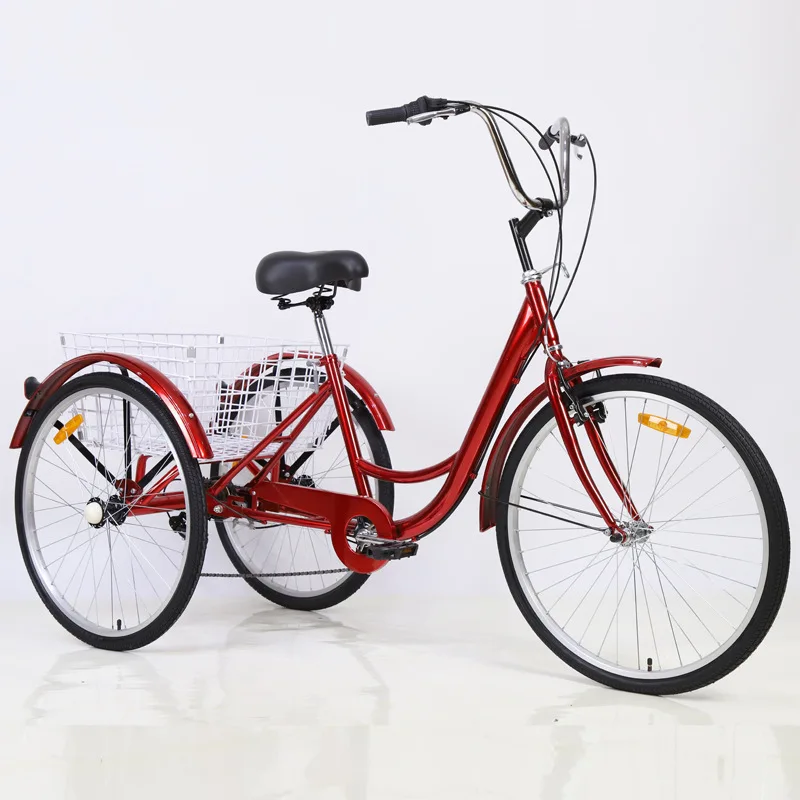 Adult Pedal Tricycle Aluminum Adult Trike / Bicycle 3 Wheels Bicycles