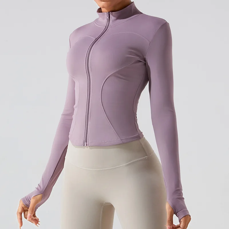 MCDUII Style Zipper Long-sleeved Yoga Jacket Spandex/Nylon Tight-fitting Quick-drying Sl preview