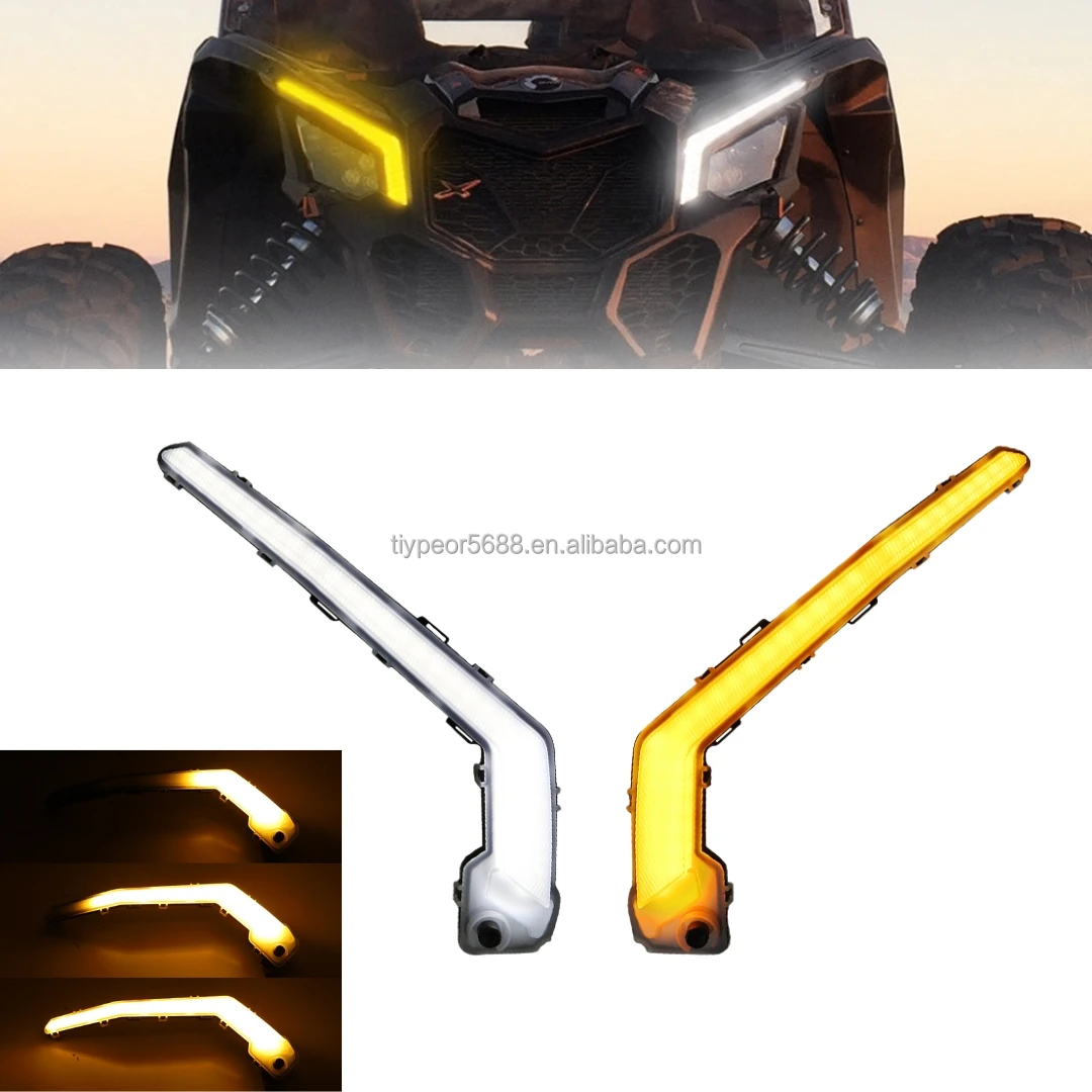 product tiypeor dynamic signature turn signal rgb running light led flowing eyebrow lights for can am maverick x3 turbo r xrc 2017 2018-3