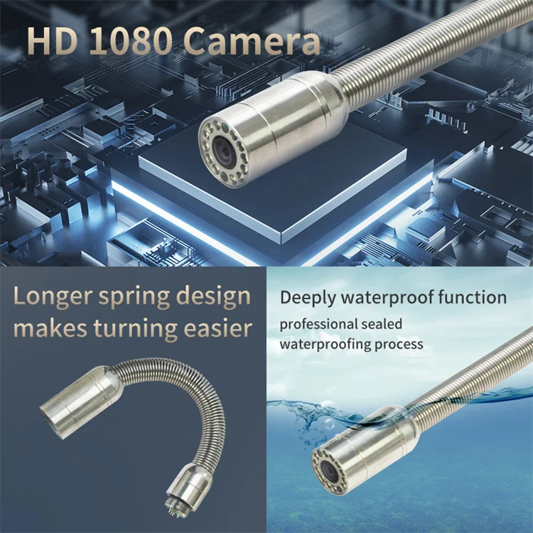 Pipe Inspection Camera 9Inch 1080P HD Screen 512Hz Sonde/Self-leveling16GB Video Audio Recording&IP68 Waterproof manufacture