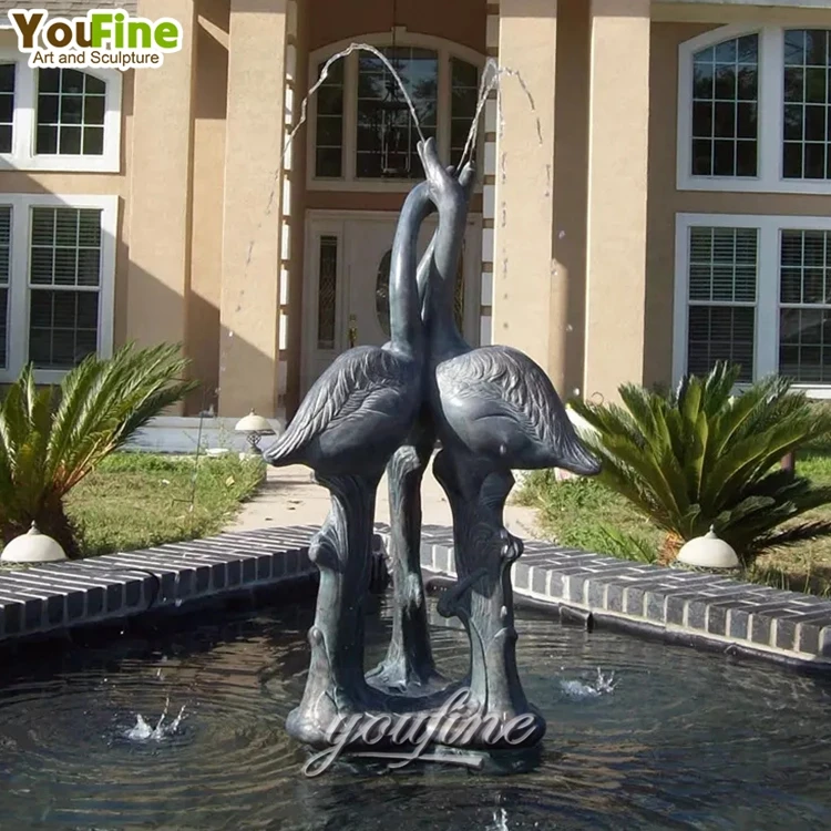 Life Size Outdoor Animal Casting Bronze Heron Statue Sculpture for Garden Yard