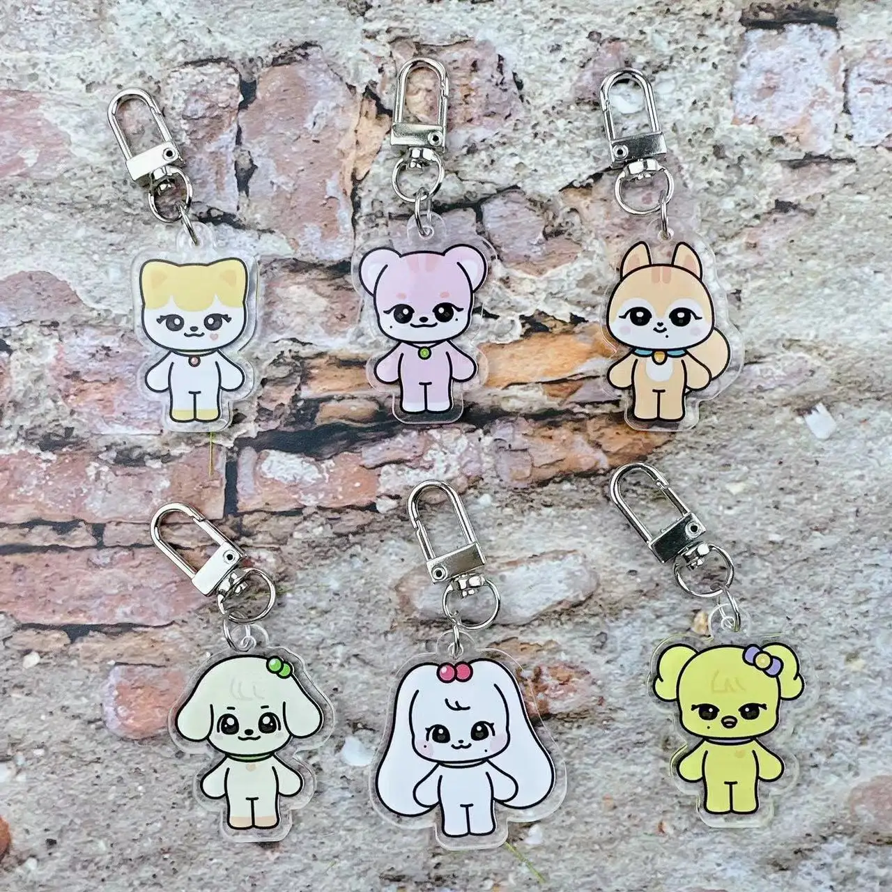 KPOP Custom Acrylic Keychains IVE Cartoon Acrylic Keyrings KPOP Gifts