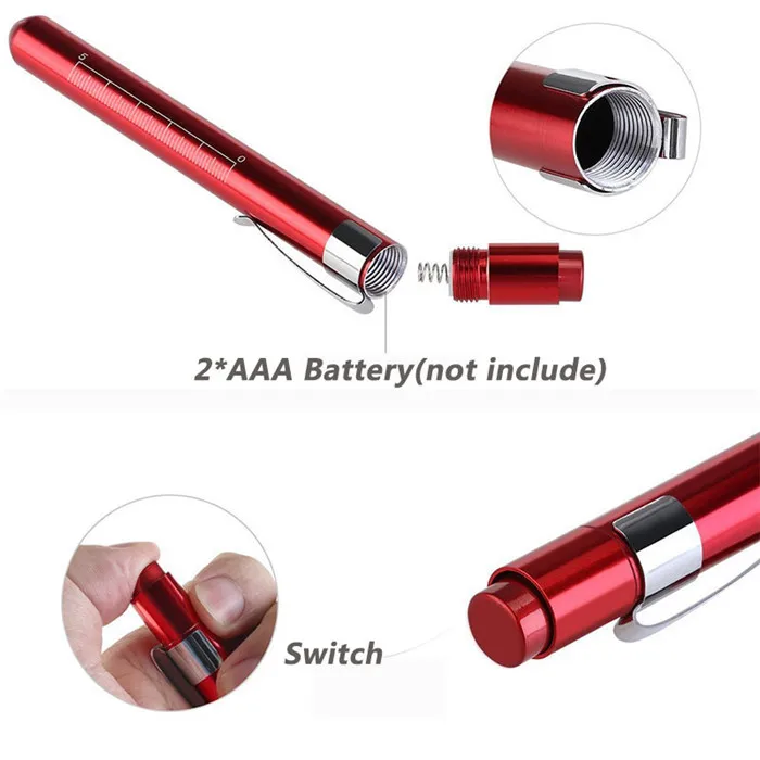 Medical First Aid LED Pen Light Flashlight Torch Doctor Nurse EMT Emergency Medical Pen Light with Pupil Gauge