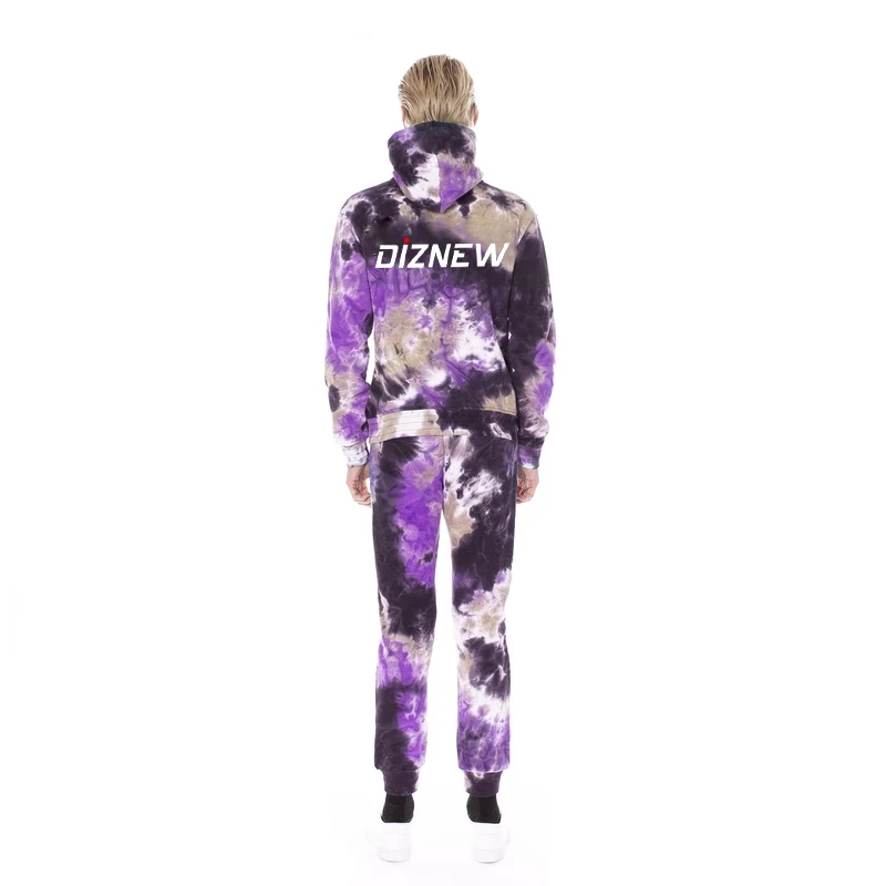 DiZNEW acid wash hoodie manufacturers bulk custom printing logo tye dye hoodies men manufacture