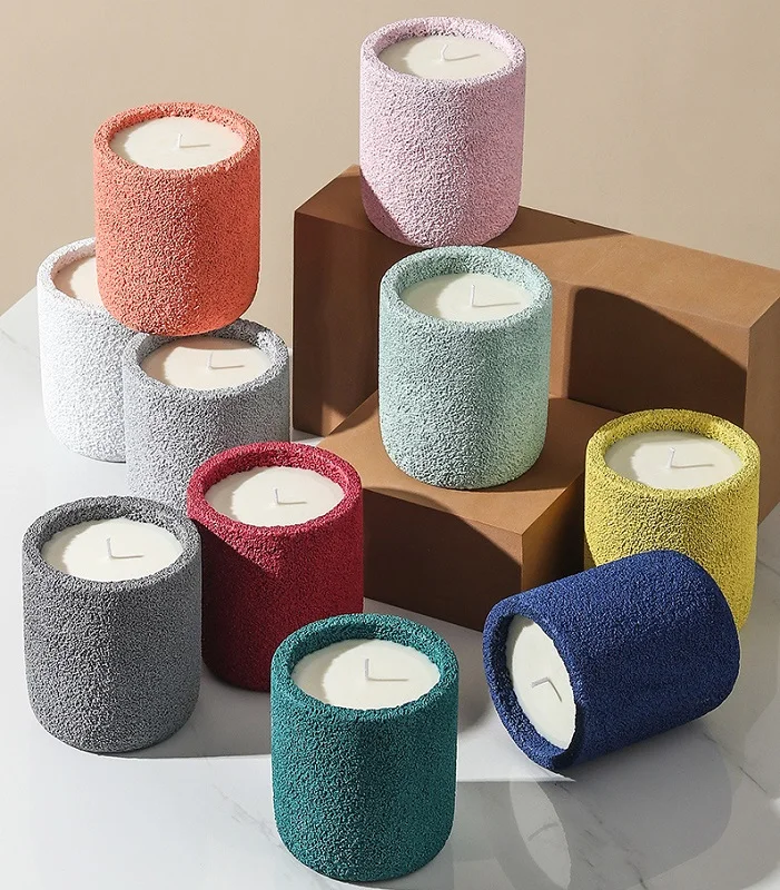 Custom Unique Candle Jars Luxury Candle Packaging Colored Concrete