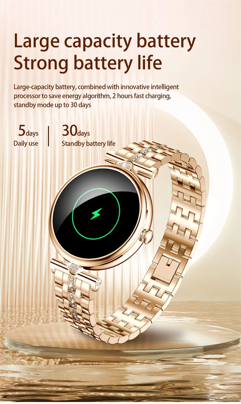 Смарт-часы женские водонепроницаемые, 1,28 дюймов