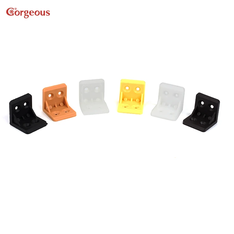 Gorgeous plastic corner bracket support connector flat corner brackets self adhesive cabinet connector corner joint bracket