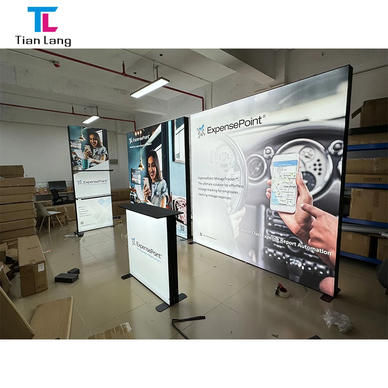 TianLang Aluminium Profile Led Advertising Light Boxes Exhibition Display Booth Led Light Box Frame Exhibition Stand Trade Booth