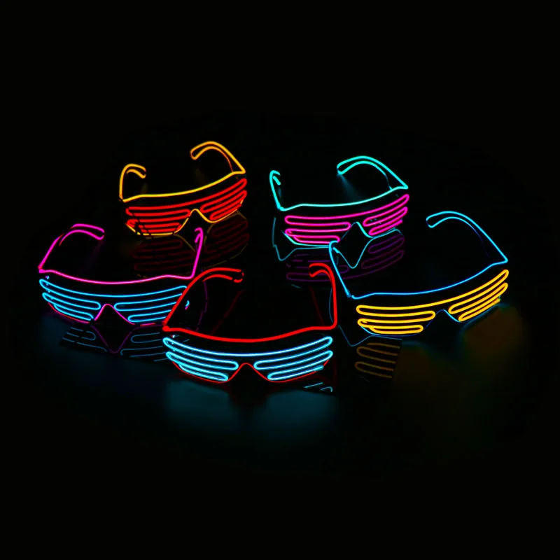 LED Glasses Flashing EL Wire Luminous Party Decorative Lighting Classic Gifts Bright Light Activing Props Festival Party Gifts