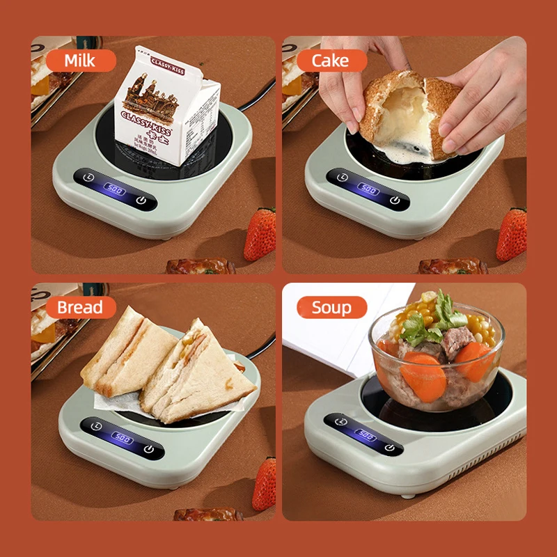 220V Cup Heater Coffee Mug Warmer 100 Degrees Hot Tea Makers Electric Hot Plate Timing 4 Gear Fast Heating Pad Milk Tea Warm Coa