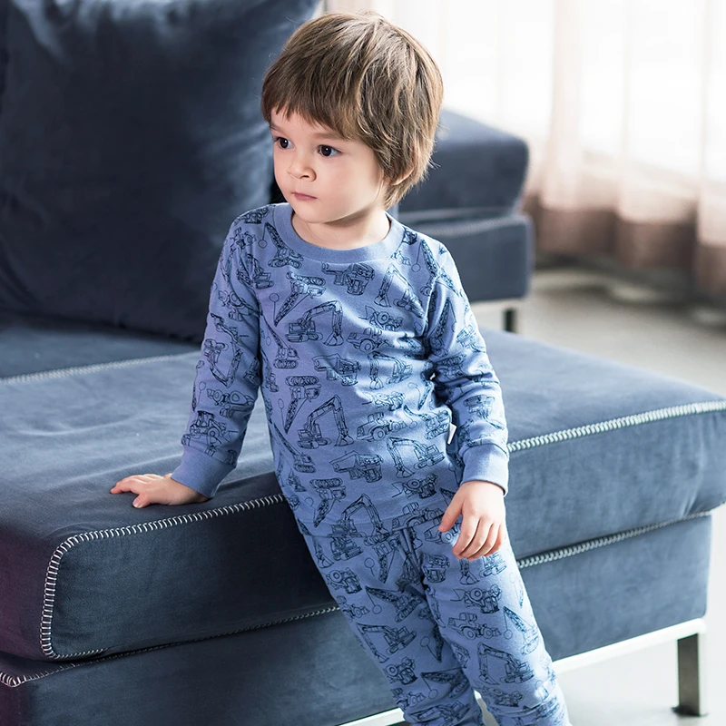 
Оптовая продажа, Детские хлопковые Пижамные комплекты для девочек с мультяшным принтом 