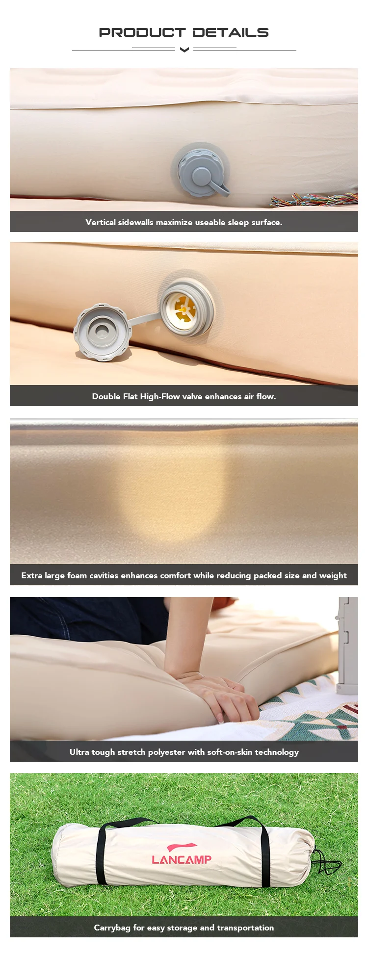 Outdoor Single Double Selfinflate Sleeping Pad Splicing Automatic