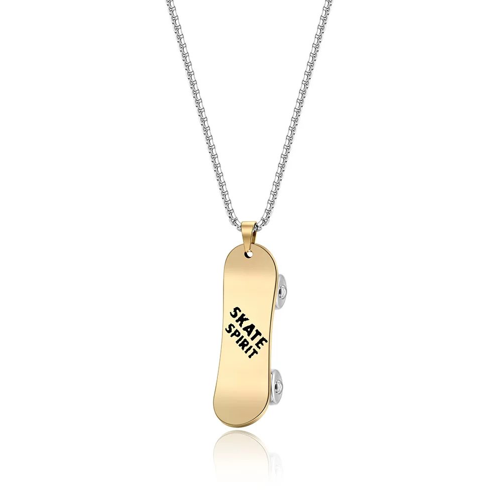Collier pendentif B Yourself, plaqué or argent, style punk tendance