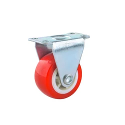 Top Quality Red PU Foam Light Duty Plastic Toy Polyurethane Castor Stainless Steel Wheels Caster NO 4