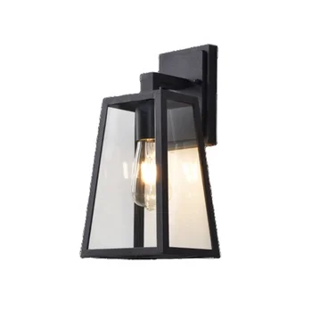 American Industrial Retro Outdoor Wall Lamp Iron Art Balcony Staircase Corridor Porch LED Light Source PC Body Waterproof