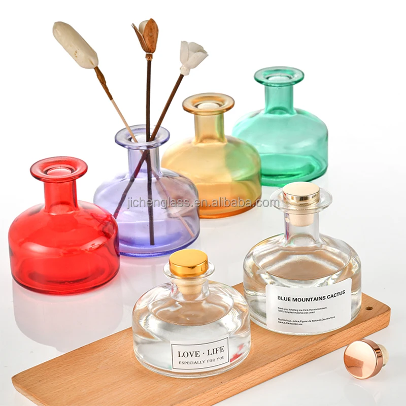 Clear Round Decorative Refillable Glass Diffuser Bottle 100ml 3oz