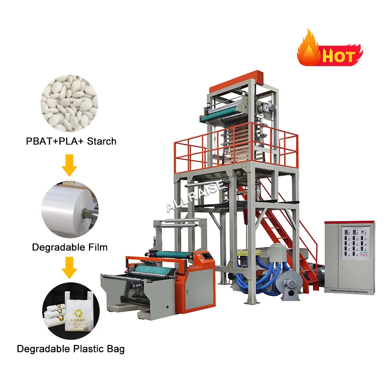 High Quality Biodegradable Blown Film Machine Supermarket Plastic Film Biodegradable Shopping Bags Making Machine