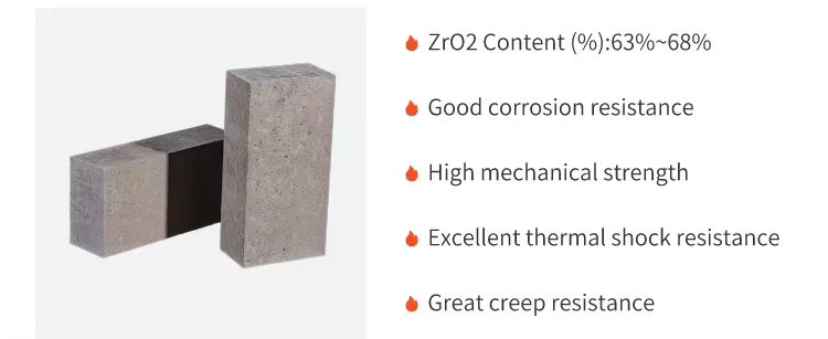 Industrial Furnace Lining High Alumina Zirconia Refractory Materials Corrosion Resistance Zirconia Refractory Bricks