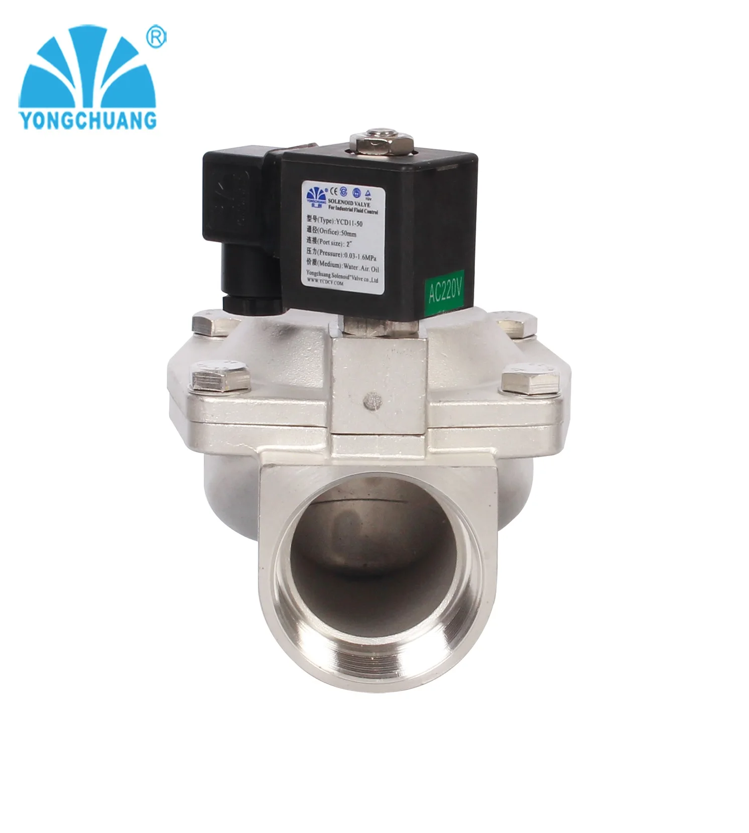YONGCHUANG  YCD11/21 pilot Oprated Diaphragm Brass Water Solenoid Valve 3/4 for Tap Water Irrigation