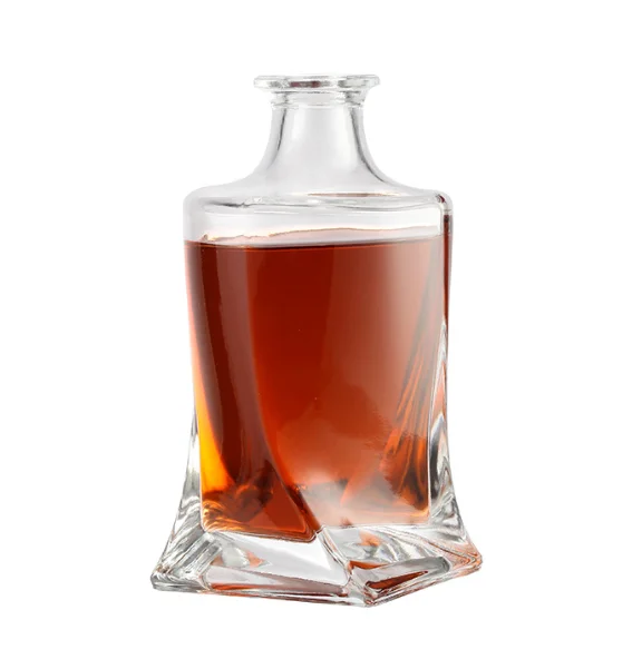New Design Empty 750ml Unique Twisted Whiskey Tequila Decanter Glass  Bottle Custom  Glass Spirit Bottle with Glass Stopper