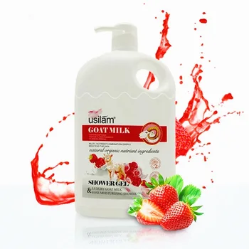 ODM Oem Hot Sale Private Label Organic Strawberry Goat Milk Shower Whitening Rejuvenation Whitening Body Wash