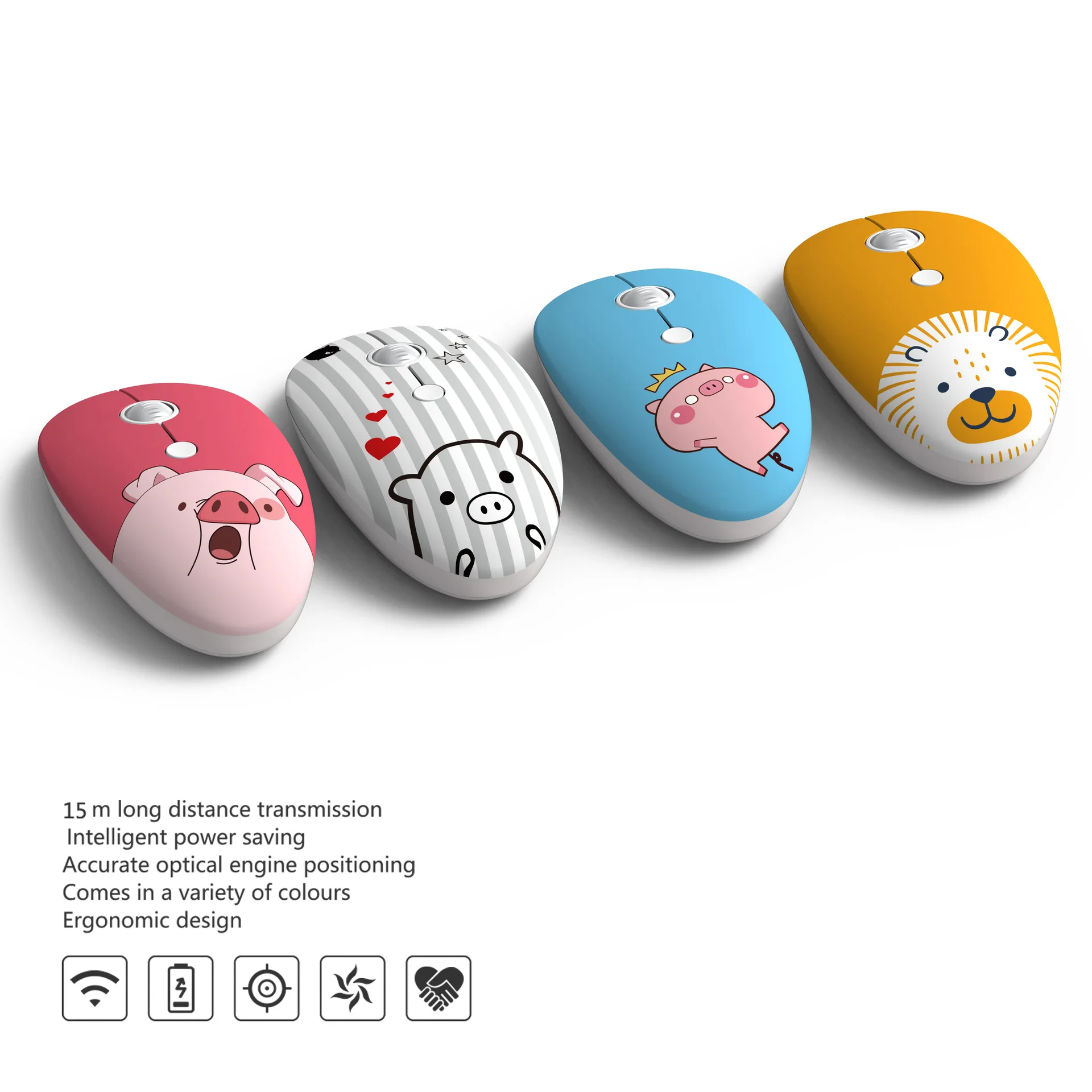 Custom Logo DIY New cartoon wireless mouse computer accessories 2.4G cute mouse