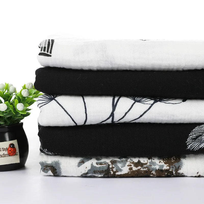 Просто Стильная хлопковая креп-ткань с принтом, дышащая хлопковая креп-ткань по метрам для самостоятельного шитья, Лоскутная детская ткань, одежда для сна