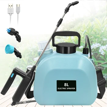 Garden Pressure Sprayer 8L Cordless Battery Electric Water Bottle Agricultural Garden Plastic Pump Sprayer With Measuring Cup