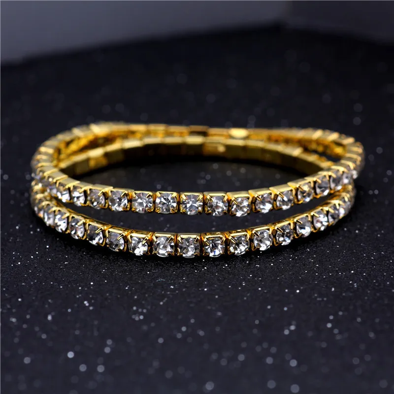 2 In 1 magico anello retrattile braccialetto creativo estensibile torsione anello pieghevole cristallo strass bracciali regalo gioielli donna  36