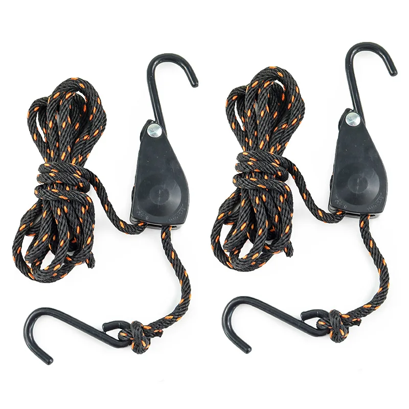 Tendeur Pour Tente Corde à Cliquet Réglable 200kg Avec Crochet - Poulie De Suspension Robuste Pour Camping Et Hamac